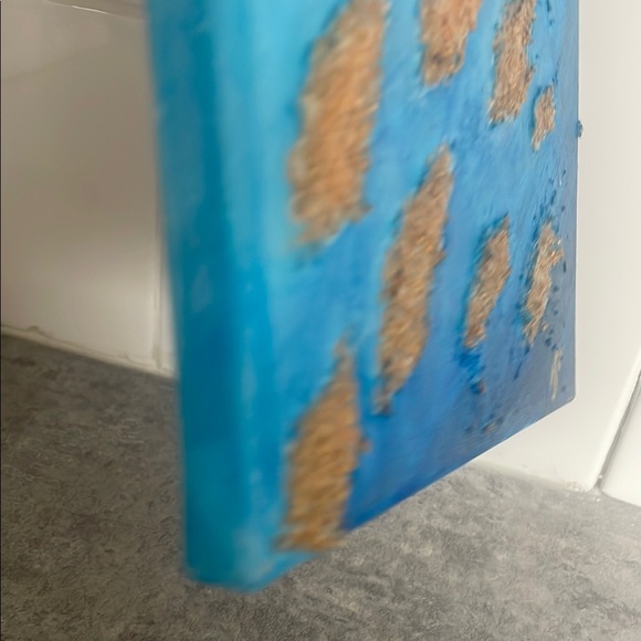 Abstract Gold Fish Textured Canvas Art 8 x 8 in - Picture 4 of 6